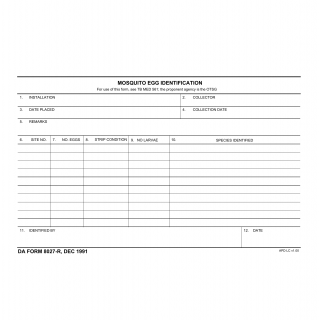 DA Form 8027-R. Mosquito Egg Identification (LRA)