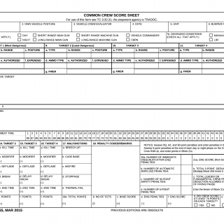 DA Form 8265. Common Crew Score Sheet