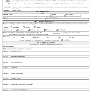 DA Form 4856. Developmental Counseling Form