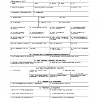 DA Form 5117. Reassignment Control Sheet