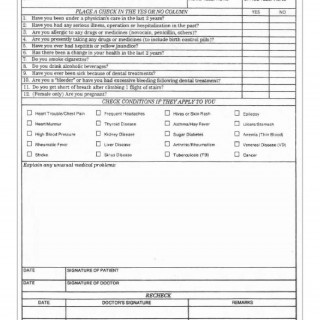 DA Form 5570. Health Questionnaire for Dental Treatment