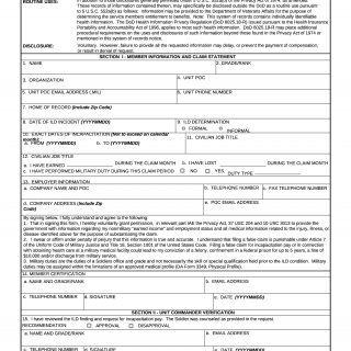 DA Form 7574. Request and Certification for Incapacitation Pay