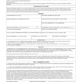 DAF Form 1056 - Air Force Reserve Officer Training Corps (AFROTC) Contract