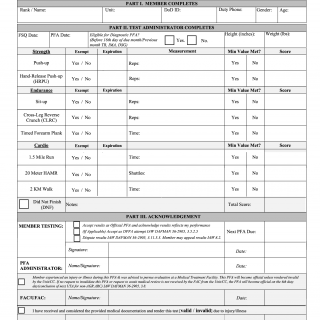 AF Form 4446. Department of the Air Force Physical Fitness Assessment Scorecard