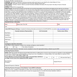 DAF Form 4455 - Emergency Family Member Travel (EFMT) Form