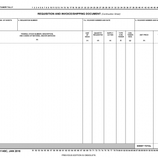 DD Form 1149C. Requisition and Invoice/Shipping Document (Continuation Sheet)