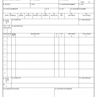 DD Form 1262. Administrative Service Request