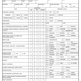 DD Form 1335. Inspection Report For Railway Cars
