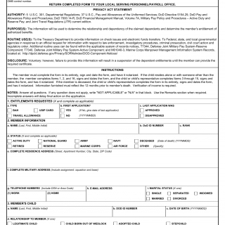 DD Form 137-5. Dependency Statement - Incapacitated Child Over Age 21 (Instructions)