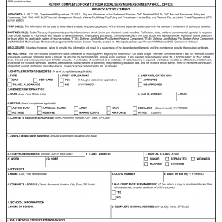 DD Form 137-6. Dependency Statement - Full Time Student 21 - 22 Years of Age (Instructions)