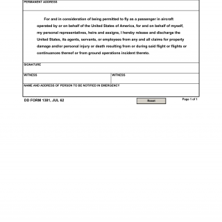 DD Form 1381. Air Transportation Agreement