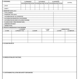 DD Form 1390. FY ____ Military Construction Program