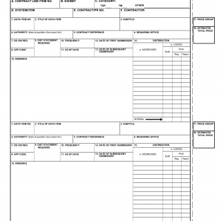 DD Form 1423-2. Contract Data Requirements List (2 Data Items)