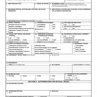 DD Form 1614. Request/Authorization for DoD Civilian Permanent Duty or Temporary Change of Station (TCS) Travel