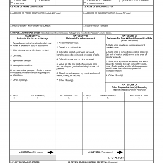 DD Form 1641. Disposal Determination Approval