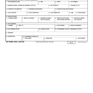 DD Form 1650. Ammunition Data Card