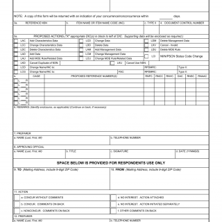 DD Form 1685. Data Exchange and/or Proposed Revision of Catalog Data