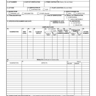 DD Form 1714. Product Verification Record