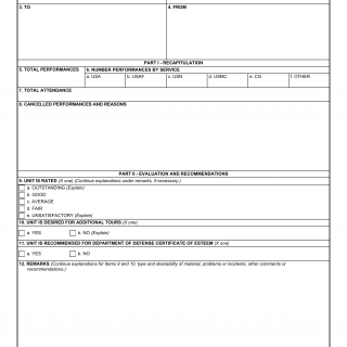 DD Form 1789. Armed Forces Professional Entertainment Evaluation