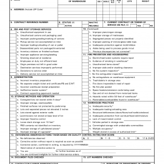DD Form 1812. Warehouse Inspection Report