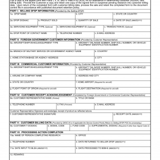DD Form 1898-F. Alternate Foreign Government and Commercial Fuel Customer Billing Information