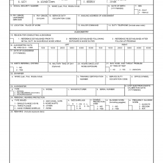 DD Form 2215. Reference Audiogram