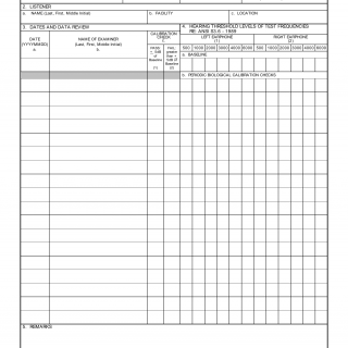 DD Form 2217. Biological Audiometer Calibration Check