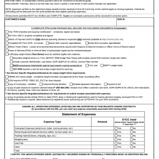 DD Form 3166 Personally Procured Move (PPM) Checklist and Expense DD Form 3166 Personally Procured Move (PPM) Checklist and Expense
