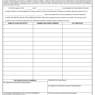 DD Form 441-1. Appendix to Department of Defense Security Agreement
