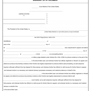 DD Form 454. Warrant of Attachment