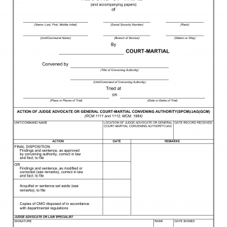 DD Form 491. Summarized Record of Trial