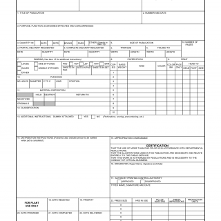 DD Form 843. Requisition For< Printing and Binding Service