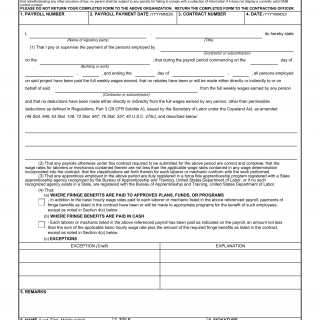 DD Form 879. Statement of Compliance