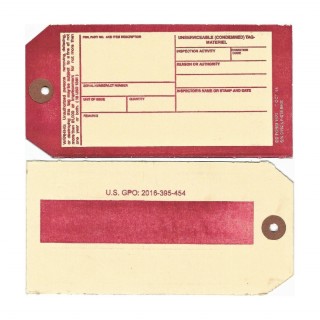 DD Form 1577. Unserviceable (Condemned) Tag - Materiel (red)