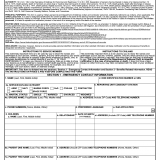 DD Form 93. Record of Emergency Data