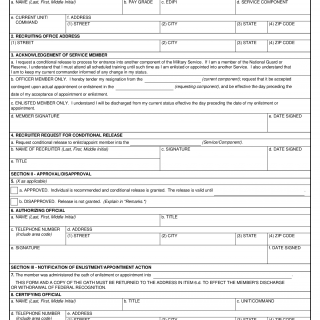 DD Form 368. Request for Conditional Release