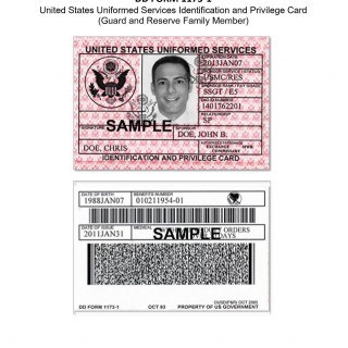 DD Form 1173-1S. United States Uniformed Services Identification and Privilege Card (Reserve Dependent) (Red)
