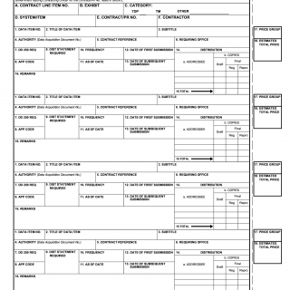 DD Form 1423. Contract Data Requirements List