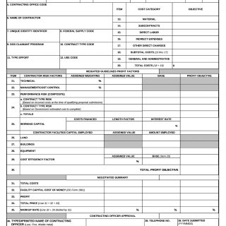 DD Form 1547. Record of Weighted Guidelines Application