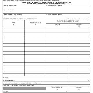 DD Form 1861. Contract Facilities Capital Cost of Money