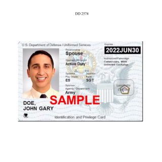 DD Form 2574. Armed Forces Exchange Services Identification and Privilege Card