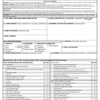DD Form 2807-1. Report of Medical History