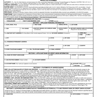 DD Form 2887. Application for the Department of Defense (DoD) Stored Value Card (SVC) Programs
