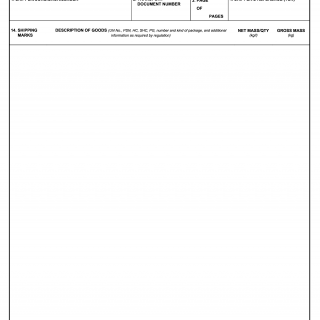 DD Form 2890C. DoD Multimodal Dangerous Goods Declaration (Continuation Sheet)