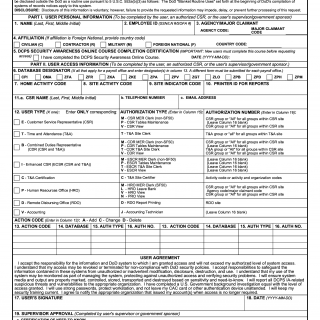 DD Form 2929. Defense Civilian Pay System (DCPS) Non-Payroll Office Access Form