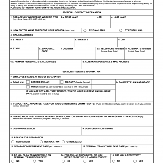 DD Form 2945. Post-Government Employment Advice Opinion Request