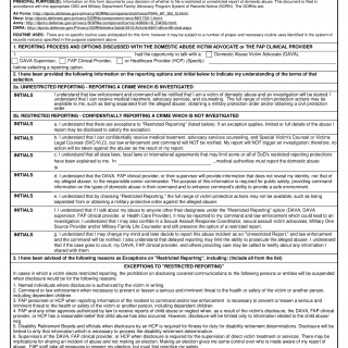 DD Form 2967. Domestic Abuse Victim Reporting Option Statement