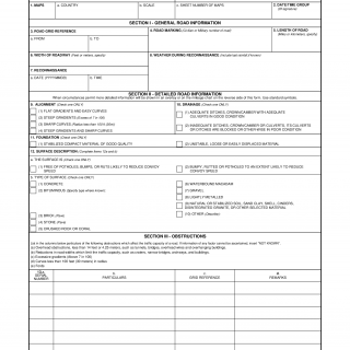 DD Form 3010. Road Reconnaissance Report