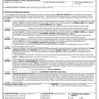DD Form 3045. Statement of Disposition of Military Remains