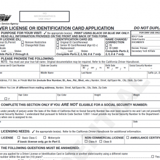 Form DL 44. Application for a Driver License or Identification Card